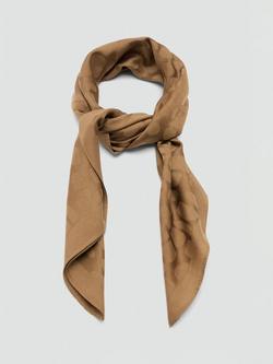 Mango Animal Print Jacquard Scarf, Brown - view 2, Brown