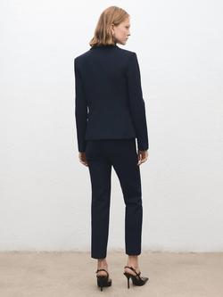 Mango Single Breasted Blazer, Navy - view 2, Navy
