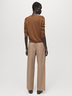 Mango V-Neck Long Sleeve Cardigan, Tobacco - view 2, Tobacco