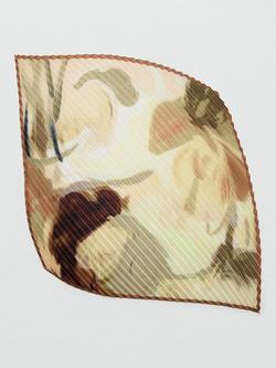 Mango Floral Pleated Scarf, Yellow, Yellow