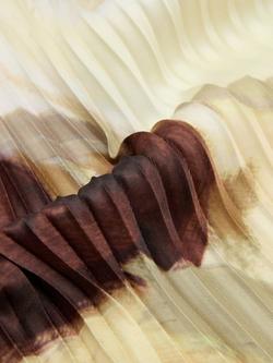 Mango Floral Pleated Scarf, Yellow - view 2, Yellow