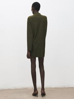 Mango Button Shoulder Jumper Mini Dress, Khaki - view 2, Khaki