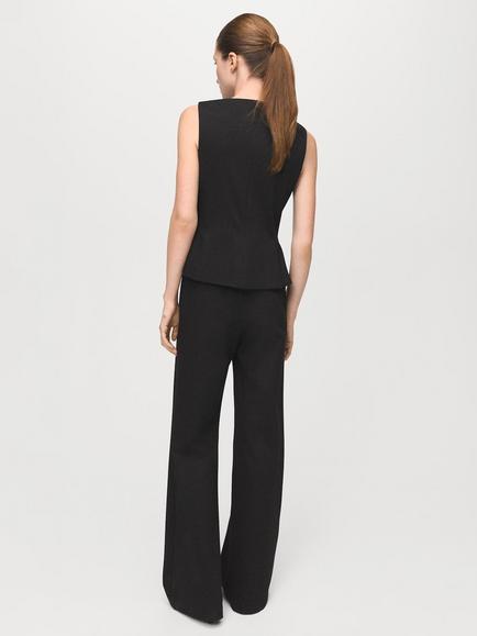 Mango Boat Neck Peplum Waist Jumpsuit, Brown - view 2, Brown