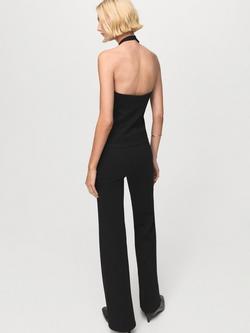 Mango Sculpted Seam Flared Leggings, Black - view 2, Black