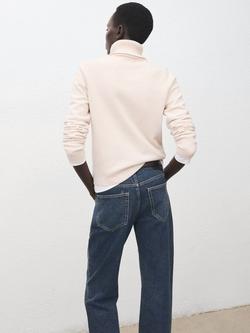 Mango Roll Neck Long Sleeve Jumper, Natural - view 2, Natural