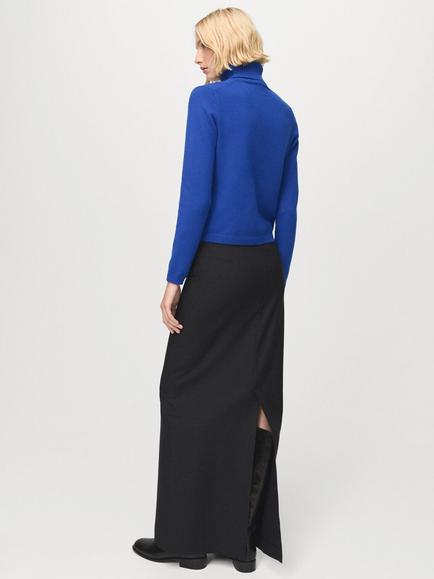 Mango Roll Neck Long Sleeve Jumper, Blue - view 2, Blue