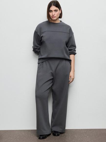 Mango Mid Rise Straight Trousers, Blue, Blue