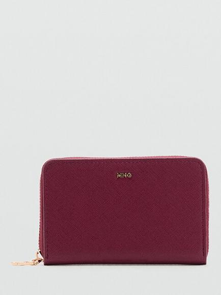 Mango Zip Around Purse, Bordeaux, Bordeaux