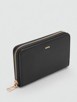 Mango Zip Around Purse, Black - view 2, Black