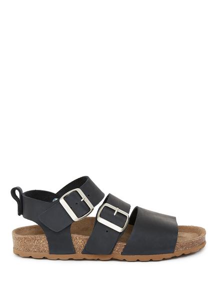 Celtic & Co. Leather Triple Strap Sandals, Navy, Navy