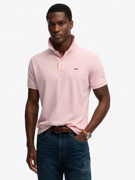 Superdry Cotton Regular Fit Short Sleeve Pique Polo Shirt, Montauk Pink