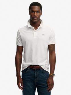 Superdry Cotton Regular Fit Short Sleeve Pique Polo Shirt, Optic