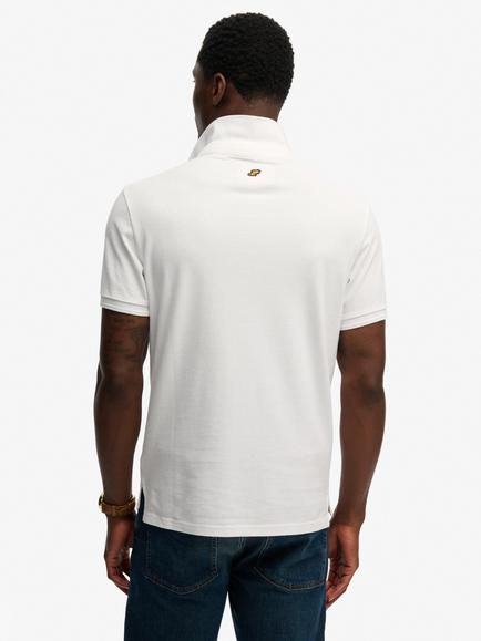 Superdry Cotton Regular Fit Short Sleeve Pique Polo Shirt - view 2, Optic
