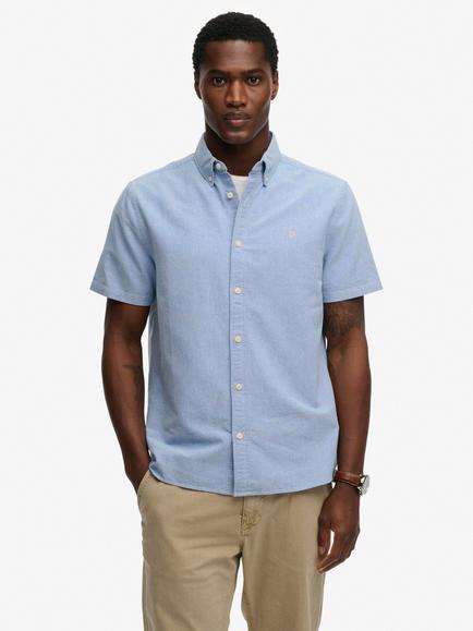 Superdry Cotton Regular Fit Oxford Shirt, Sky Blue Chambray, Sky Blue Chambray