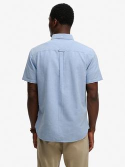 Superdry Cotton Regular Fit Oxford Shirt, Sky Blue Chambray - view 2, Sky Blue Chambray