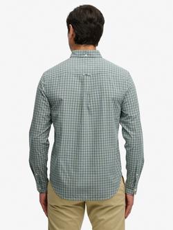 Superdry Poplin Cotton Regular Fit Check Shirt - view 2, Montauk Green