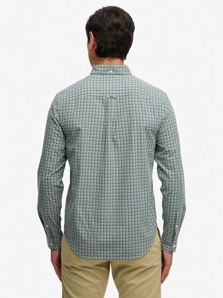 Superdry Poplin Cotton Regular Fit Check Shirt - view 2, Montauk Green