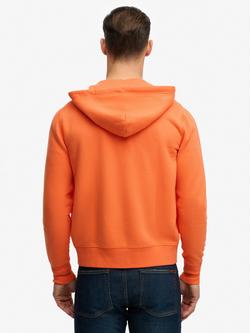Superdry Monogram Embroidered Zip-Through Hoodie - view 2, Firecracker Orange