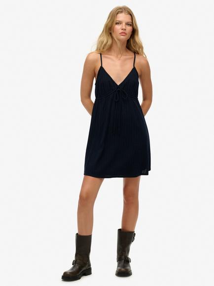 Superdry Textured Cami Mini Dress, Eclipse Navy, Eclipse Navy