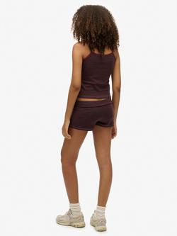 Superdry Athletic Essentials Fold Over Shorts - view 2, Port Red