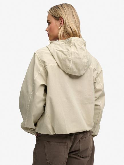 Superdry Hooded Washed Twill Jacket - view 2, Peyote Beige