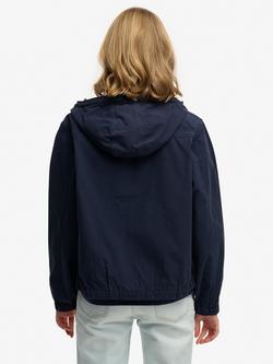 Superdry Hooded Washed Twill Jacket - view 2, Richest Navy