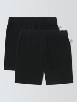 John Lewis Kids' Cycling Shorts, Pack of 2, Black