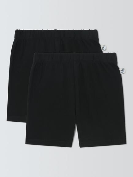 John Lewis Kids' Cycling Shorts, Pack of 2, Black