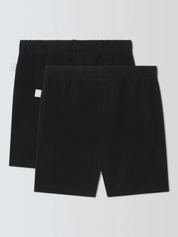 John Lewis Kids' Cycling Shorts, Pack of 2 - view 2, Black