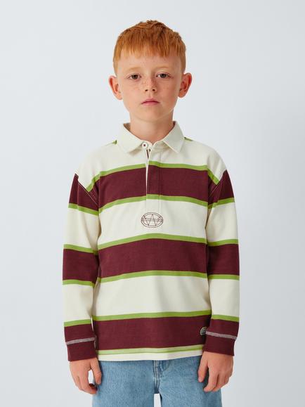 John Lewis Kids' Striped Rugby Shirt, Multi, Multi