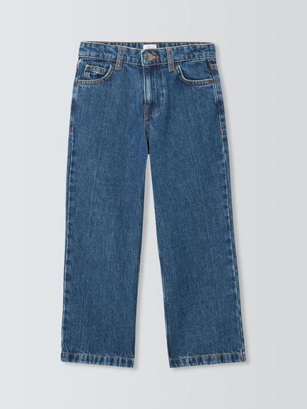 John Lewis Kids' Mid Wash Baggy Jeans, Blue Denim, Blue Denim