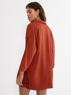 Triumph Summer Wear Linen Blend Boyfriend Shirt, Haute Orange - view 2, Haute Orange