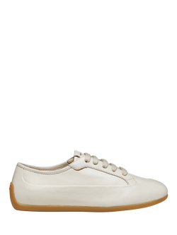 Geox Addisse Leaher Lace Up Trainers, Light Grey, Light Grey