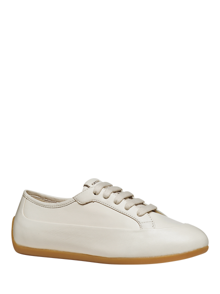 Geox Addisse Leaher Lace Up Trainers, Light Grey - view 2, Light Grey