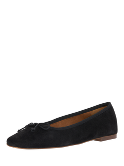 Geox Marsilea Suede Ballerina Pumps - view 2, Black