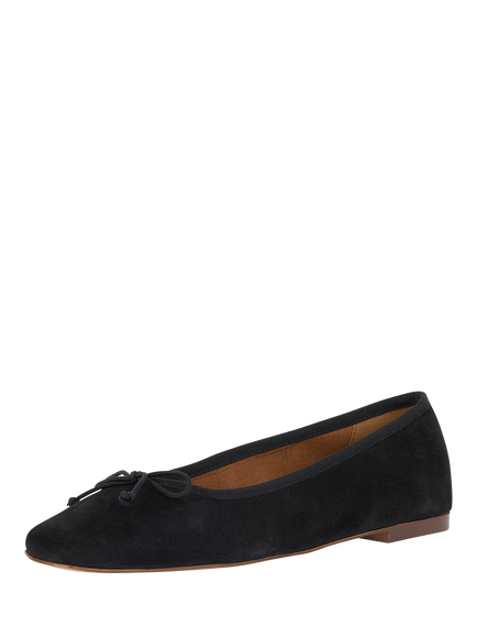 Geox Marsilea Suede Ballerina Pumps - view 2, Black