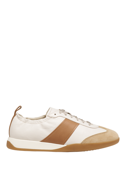 Geox Maryemy Leather Blend Lace Up Trainers, Light Grey/Skin, Light Grey/Skin