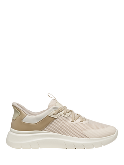 Geox Plummery Plus Low Top Trainers, Papyrus/Cream