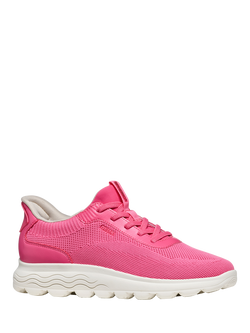 Geox Spherica Plus Lace Up Trainers, Fuchsia - view 2, Fuchsia