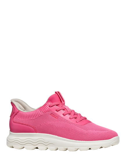 Geox Spherica Plus Lace Up Trainers, Fuchsia - view 2, Fuchsia