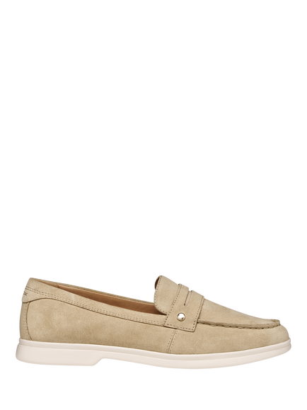 Geox Xand 3 Suede Loafers, Cream, Cream
