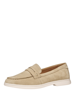 Geox Xand 3 Suede Loafers, Cream - view 2, Cream