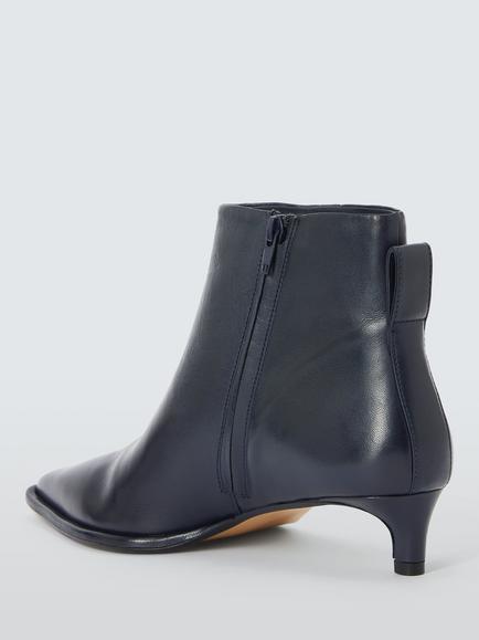 John Lewis Opalite San Crispino Leather Kitten Heel Dressy Ankle Boots, Midnight - view 2, Midnight