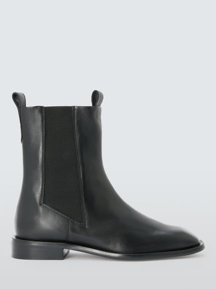 John Lewis Penelope Leather Chelsea Boots, Black, Black