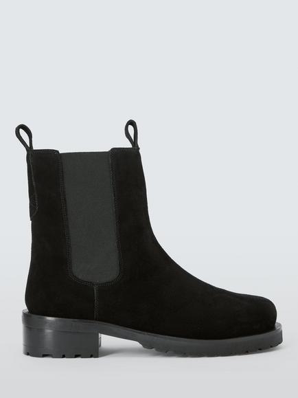 John Lewis Poppy Suede Vanilla Moon Last Chelsea Boots, Black, Black