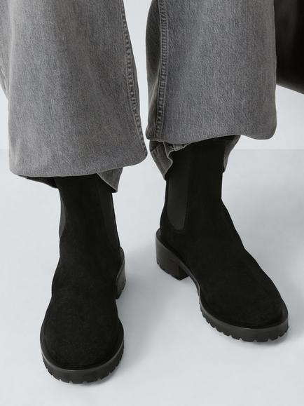 John Lewis Poppy Suede Vanilla Moon Last Chelsea Boots, Black - view 2, Black