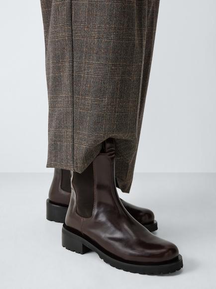 John Lewis Poppy Leather Vanilla Moon Last Chelsea Boots, Burgundy - view 2, Burgundy