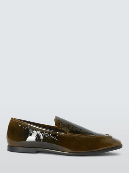 John Lewis Gloria Leather Apron Loafers, Brown, Brown