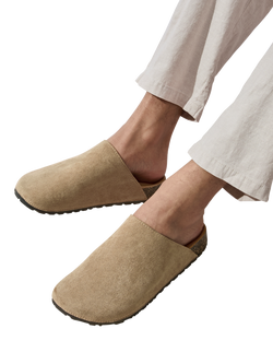 totes Men's Microsuede Clogs, Brown - view 2, Brown