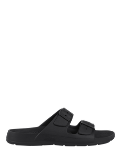 totes Men's Solbounce Adjustable Double Buckle Sliders, Black